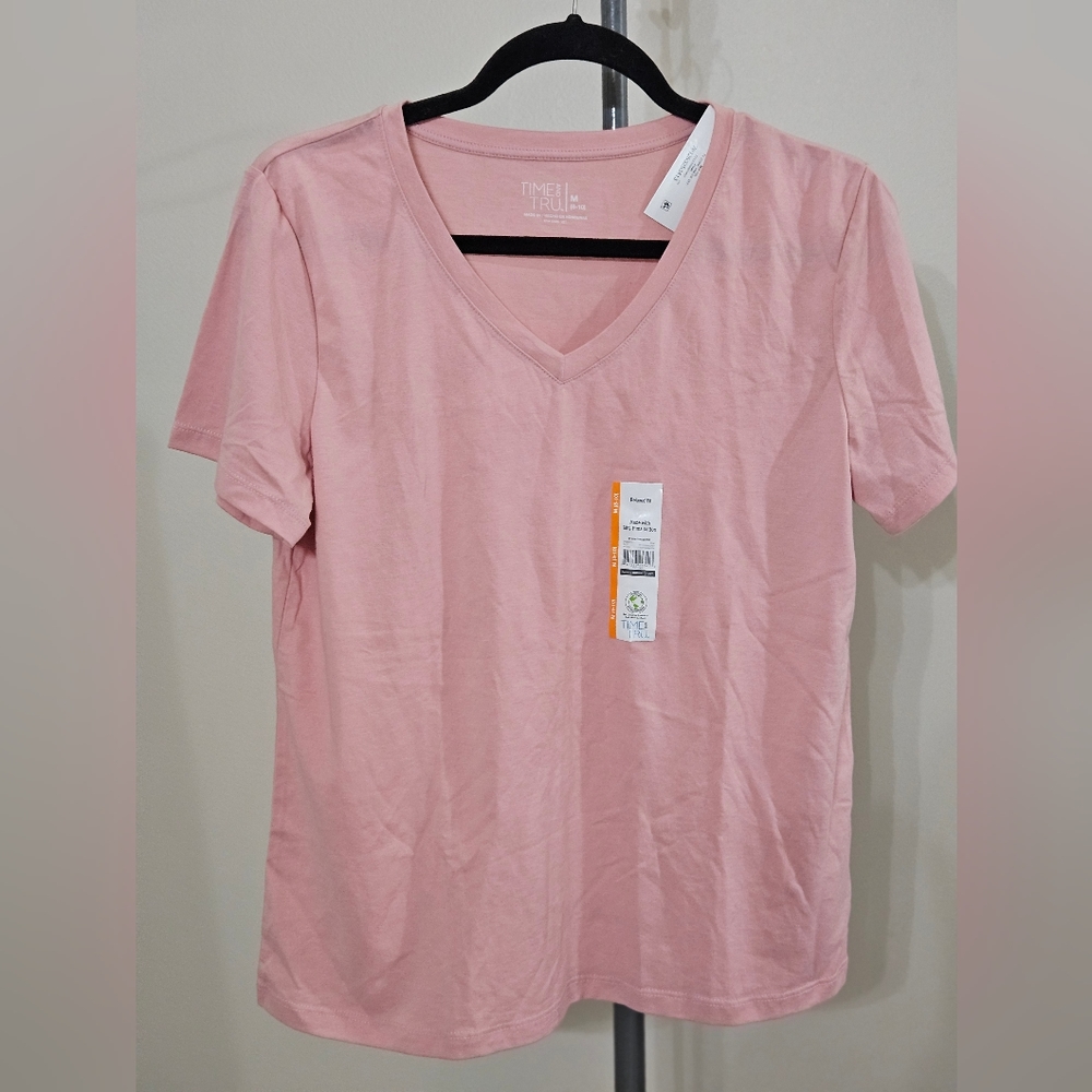 5 for $15!! NWT Women's M Time And Tru Short Sleeve Core VNeck Tee T-Shirt